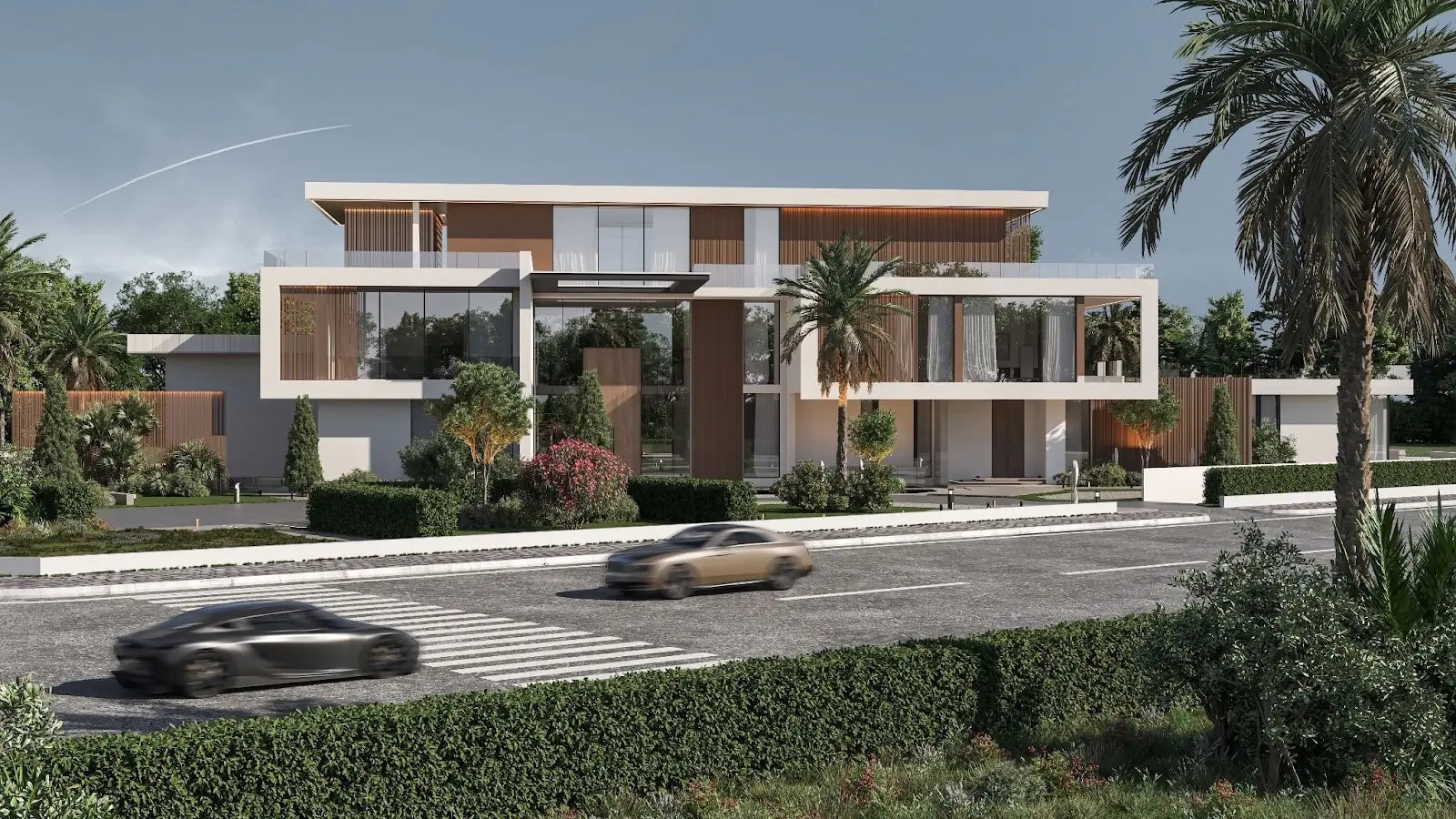 Exterior view of a custom luxury villa in Dubai