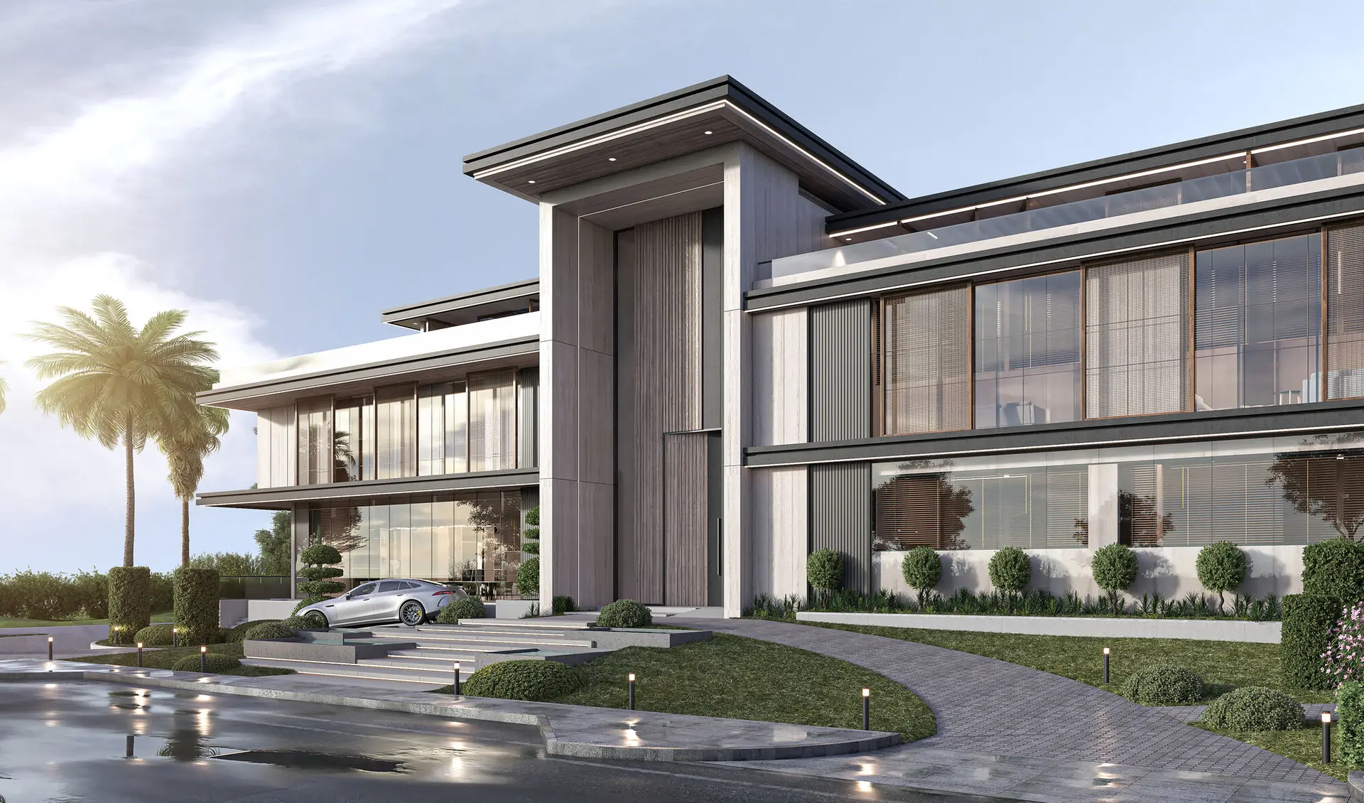 Architectural consultant in Dubai discussing sustainable building design with clients