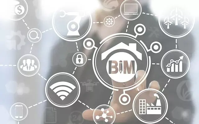 Digital 3D BIM model displayed on a computer screen by engineering consultants in Dubai.