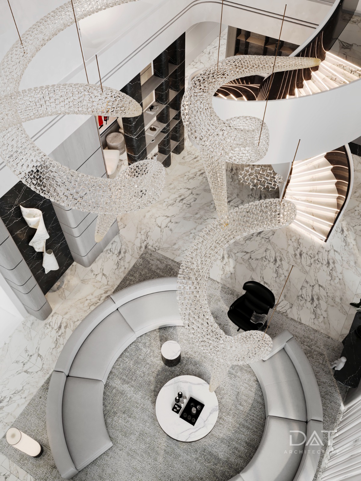 Architects creating 3D models and plans for sleek modern villas in Dubai.